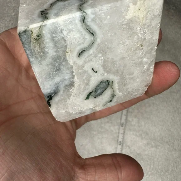 Moss Agate Crystal Stone Cube